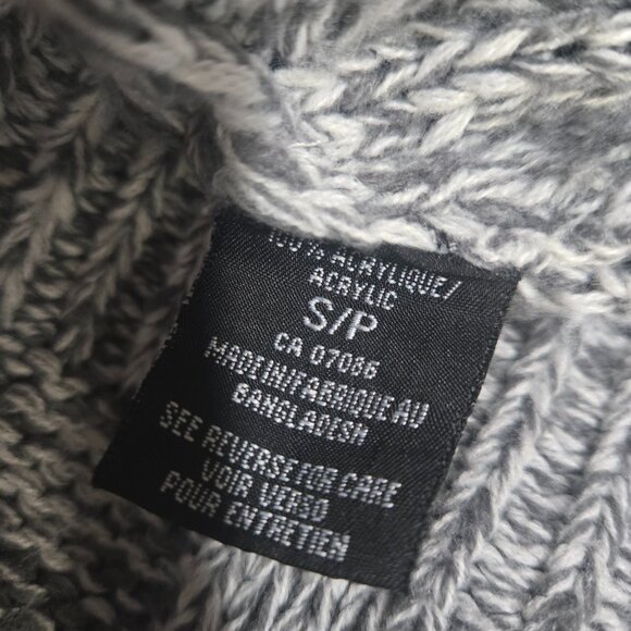 Y2K Gray Cape Cardigan Chunky Sweater Size S Boho Academia Cable Knit 2000s - Picture 9 of 9